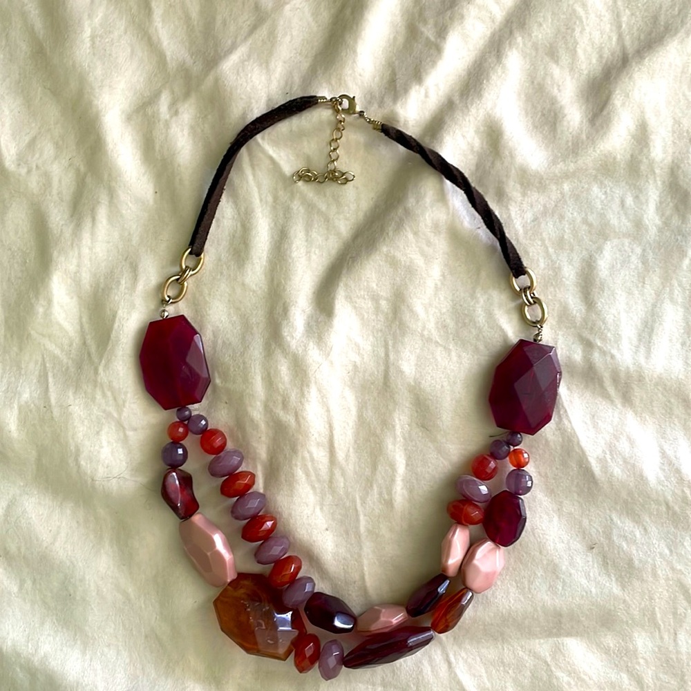 18 “ Pink Faux Gem necklace